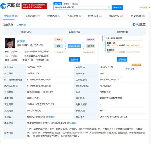 奇瑞汽車高層大換血，注冊資本提升至54.7億并進軍電信業(yè)務